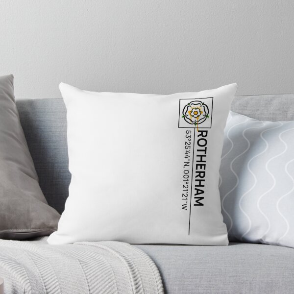 Item preview, Rotherham GPS Coordinates White Rose Urban Typography Design designed and sold by OnHeathAndMoor.