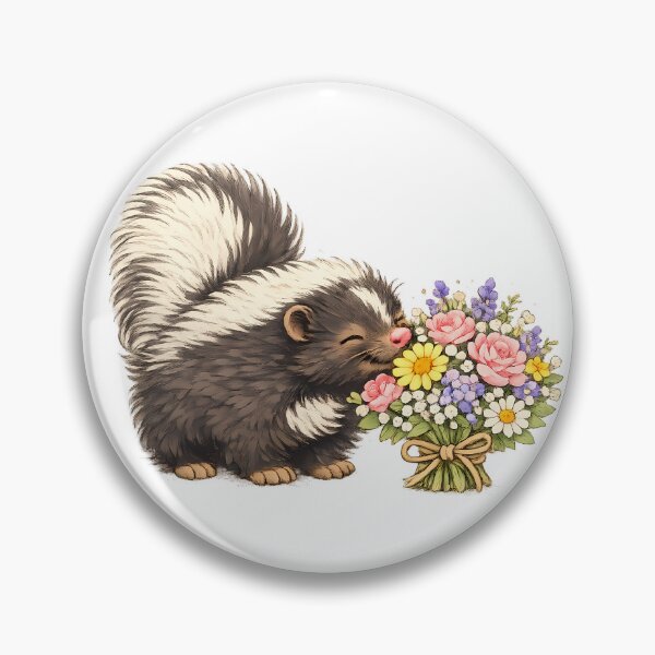 Item preview, Cute Skunk Sniffing Flowers designed and sold by Buli89.
