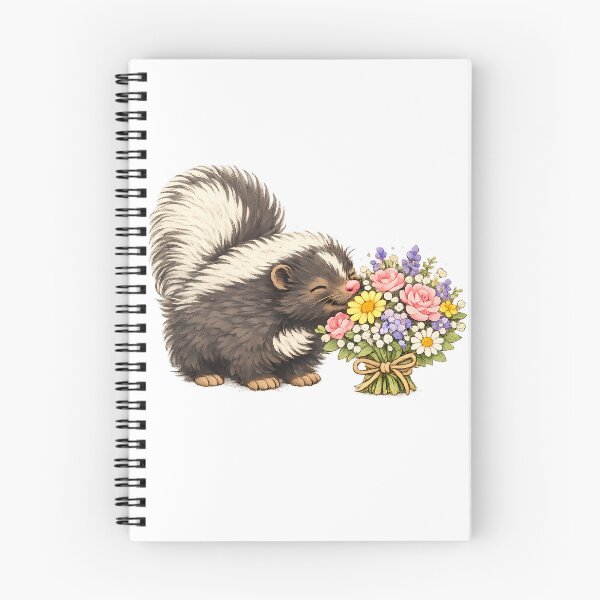 Item preview, Cute Skunk Sniffing Flowers designed and sold by Buli89.