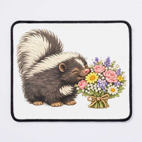 Item preview, Cute Skunk Sniffing Flowers designed and sold by Buli89.