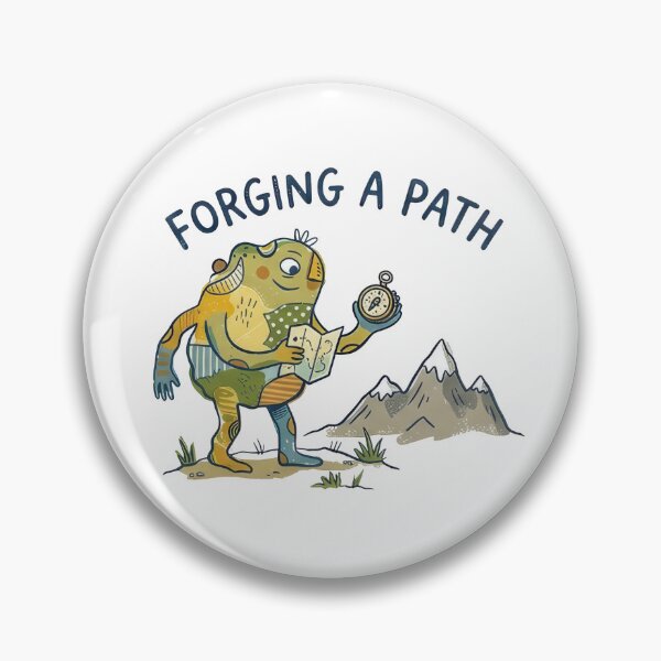 Item preview, Forging A Path - Cute Naive Creature with Map & Compass Mountain Adventure designed and sold by TontikDesign.