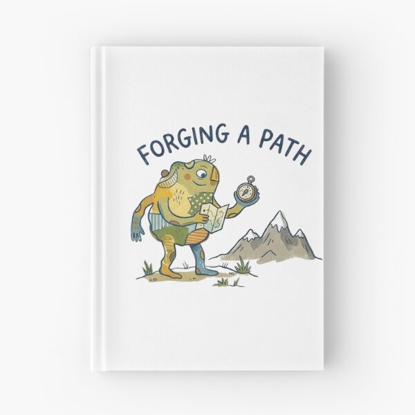 Item preview, Forging A Path - Cute Naive Creature with Map & Compass Mountain Adventure designed and sold by TontikDesign.