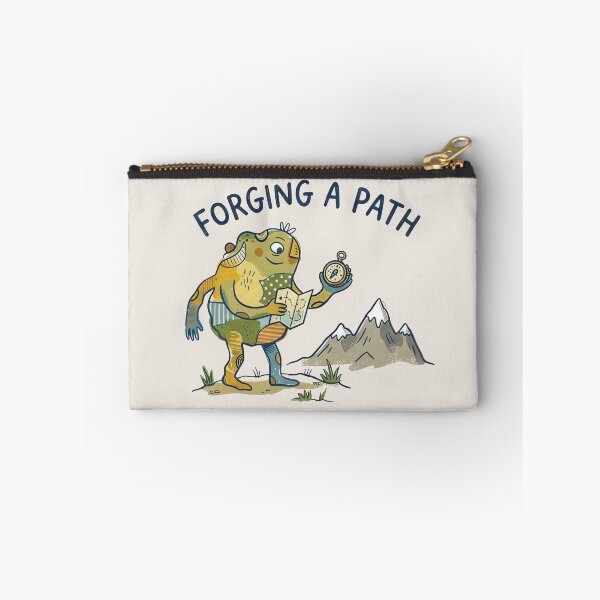 Item preview, Forging A Path - Cute Naive Creature with Map & Compass Mountain Adventure designed and sold by TontikDesign.