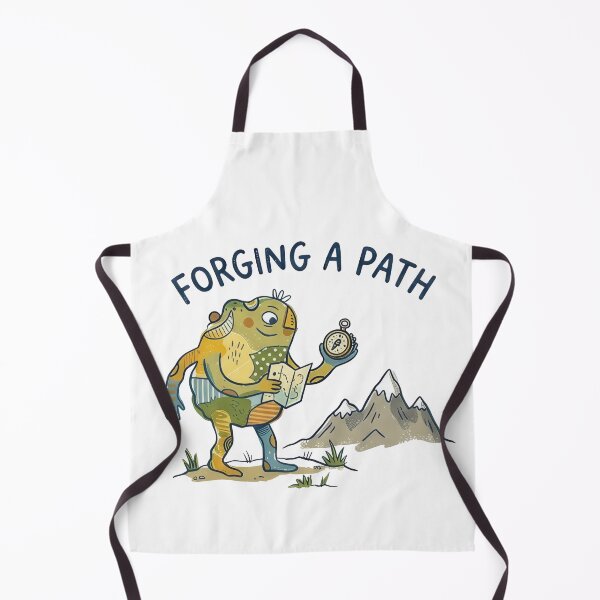 Item preview, Forging A Path - Cute Naive Creature with Map & Compass Mountain Adventure designed and sold by TontikDesign.