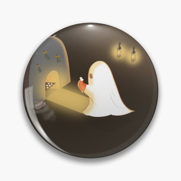 Item preview, Cozy Ghost Baking Cookies | Cute Whimsical Halloween & Christmas Cottagecore Illustration designed and sold by ☽ Moonroot Cottage ☾.