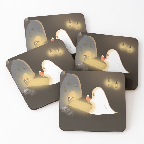 Item preview, Cozy Ghost Baking Cookies | Cute Whimsical Halloween & Christmas Cottagecore Illustration designed and sold by ☽ Moonroot Cottage ☾.