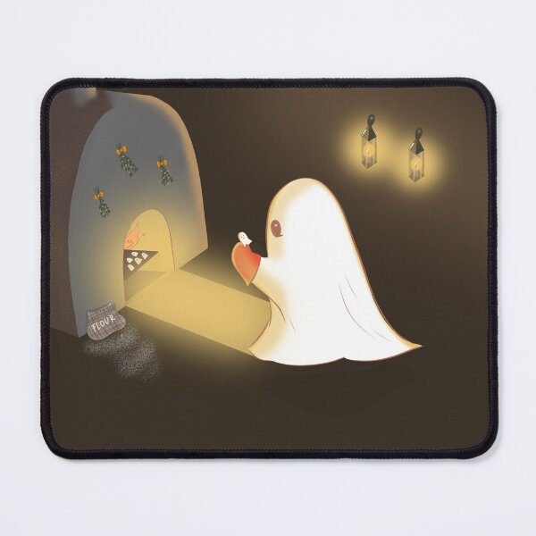 Item preview, Cozy Ghost Baking Cookies | Cute Whimsical Halloween & Christmas Cottagecore Illustration designed and sold by ☽ Moonroot Cottage ☾.