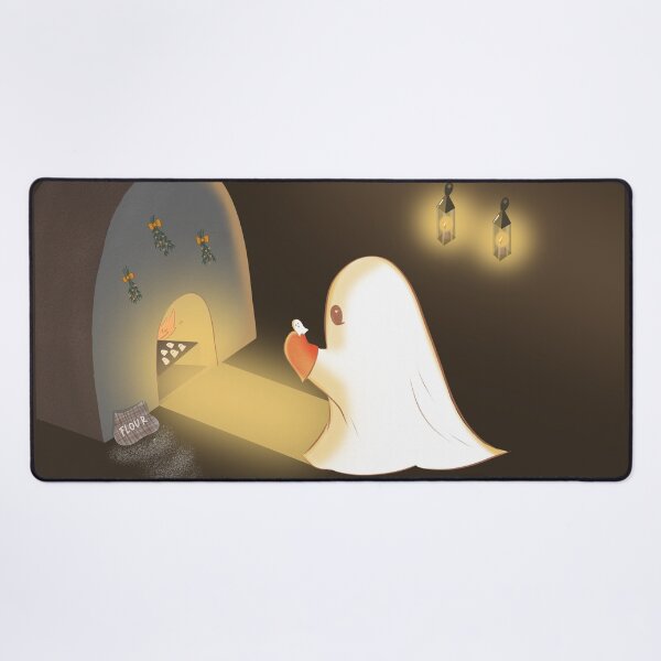 Item preview, Cozy Ghost Baking Cookies | Cute Whimsical Halloween & Christmas Cottagecore Illustration designed and sold by ☽ Moonroot Cottage ☾.