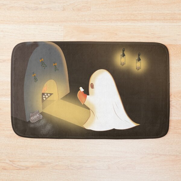 Item preview, Cozy Ghost Baking Cookies | Cute Whimsical Halloween & Christmas Cottagecore Illustration designed and sold by ☽ Moonroot Cottage ☾.