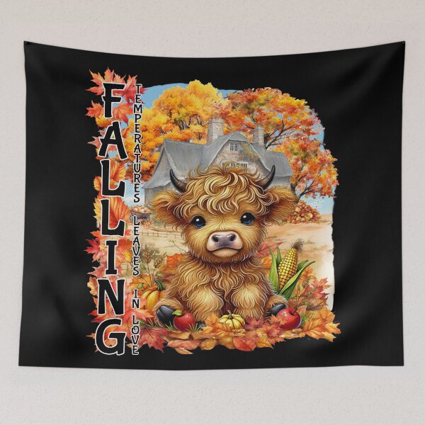Item preview, Falling Highland cow designed and sold by Karen Wood.