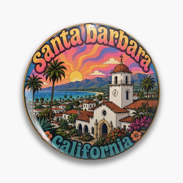 Item preview, Santa Barbara California USA Travel Trippy Art designed and sold by TomFrontierArt.