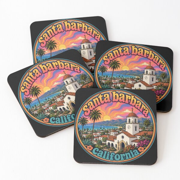 Item preview, Santa Barbara California USA Travel Trippy Art designed and sold by TomFrontierArt.