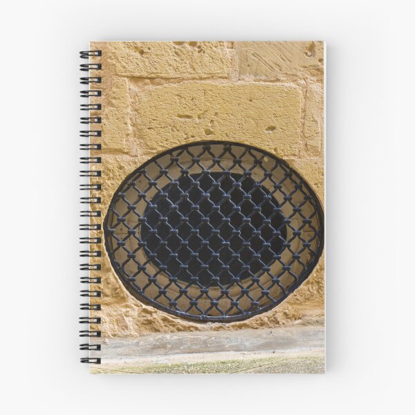 Item preview, Round Black Iron Grate Venting Set in Textured Yellow Sandstone Wall With Decorative Air Vents designed and sold by Nmallia.