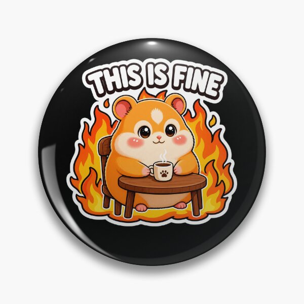 Item preview, Cozy Hamster This Is Fine Meme | Cute Burnout Anxiety Humor | Relatable Gen Z Aesthetic designed and sold by Pick'n Quick.