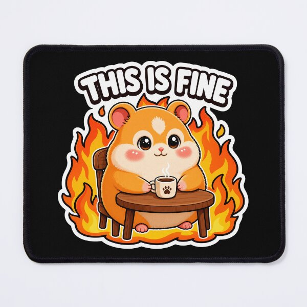 Item preview, Cozy Hamster This Is Fine Meme | Cute Burnout Anxiety Humor | Relatable Gen Z Aesthetic designed and sold by Pick'n Quick.