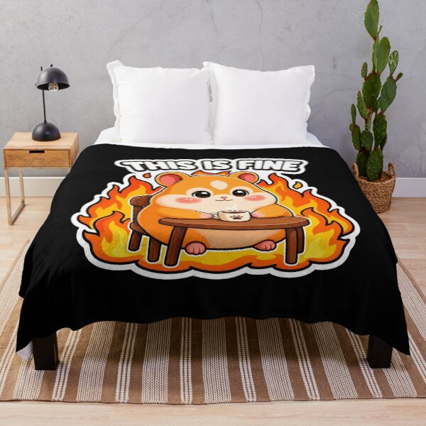 Item preview, Cozy Hamster This Is Fine Meme | Cute Burnout Anxiety Humor | Relatable Gen Z Aesthetic designed and sold by Pick'n Quick.