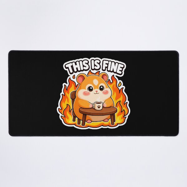 Item preview, Cozy Hamster This Is Fine Meme | Cute Burnout Anxiety Humor | Relatable Gen Z Aesthetic designed and sold by Pick'n Quick.