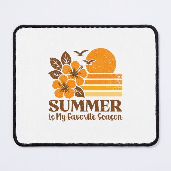 Item preview, Summer is My Favorite Season - Vintage Hibiscus Flower and Sunset Beach designed and sold by gunaone-design.