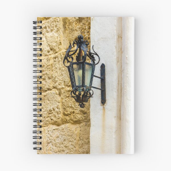 Item preview, Antique Wrought Iron Lantern Wall Sconce Mounted On Weathered Stone And Plaster Facade designed and sold by Nmallia.