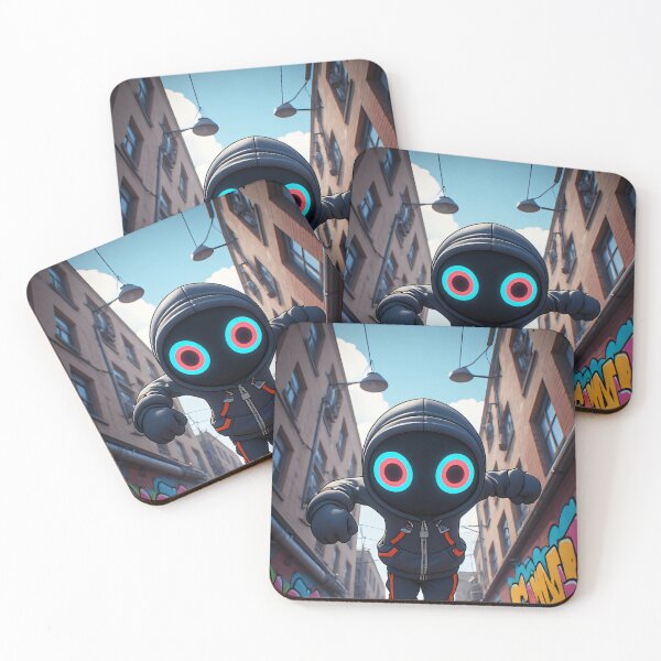 Item preview, An artistic cyber character flies over graffiti-covered streets. designed and sold by Mianku | Für das Leben.