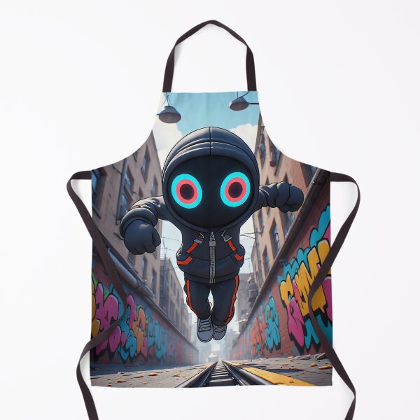 Item preview, An artistic cyber character flies over graffiti-covered streets. designed and sold by Mianku | Für das Leben.