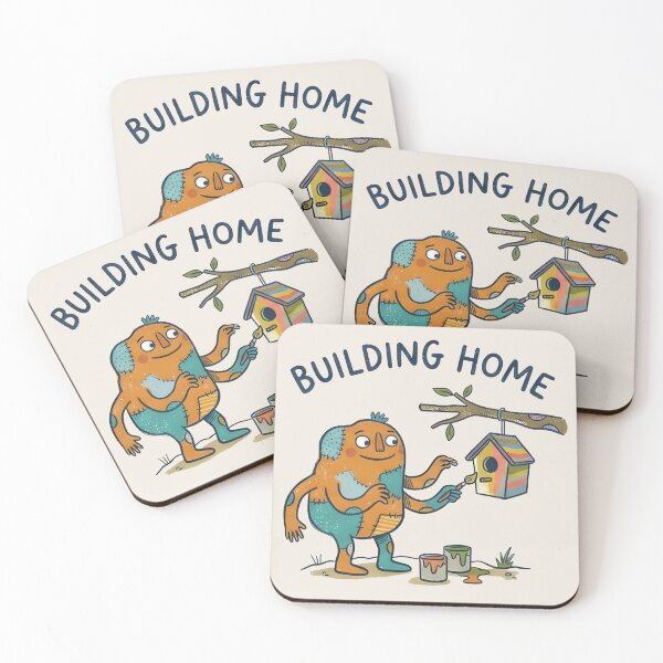 Item preview, Building Home - Cute Naive Creature Painting Birdhouse designed and sold by TontikDesign.