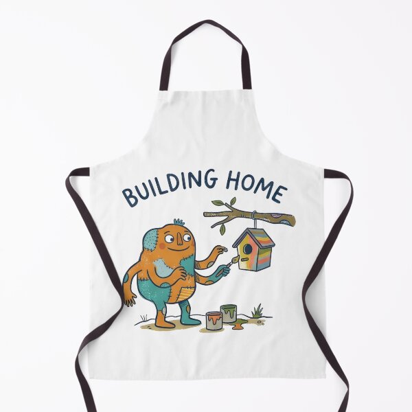 Item preview, Building Home - Cute Naive Creature Painting Birdhouse designed and sold by TontikDesign.