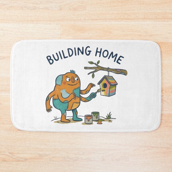 Item preview, Building Home - Cute Naive Creature Painting Birdhouse designed and sold by TontikDesign.