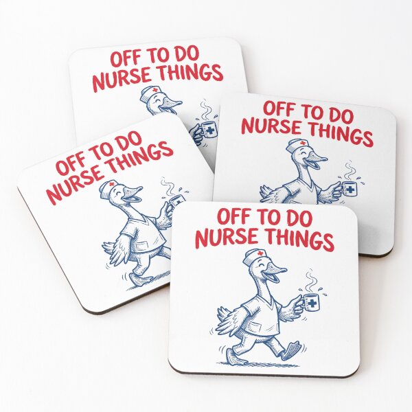 Item preview, Off To Do Nurse Things – Cute Goose Nurse Coffee Floral Design designed and sold by NinigFox.