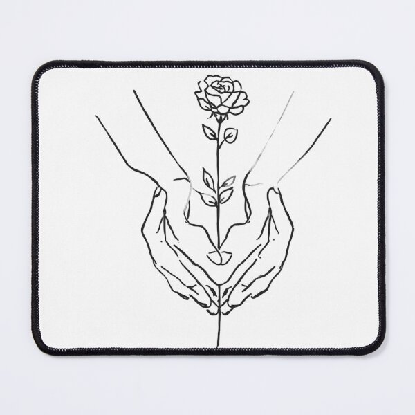 Item preview, Minimalist Line Art Hands Holding Rose & Heart Modern Aesthetic Abstract Love Line Drawing designed and sold by Larams Studio.