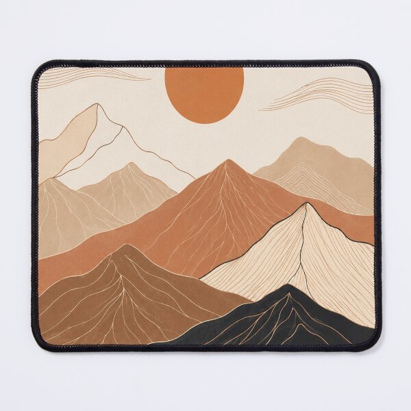 Item preview, Minimalist Mountain Sunset Line Art Outdoor Nature designed and sold by teemix.