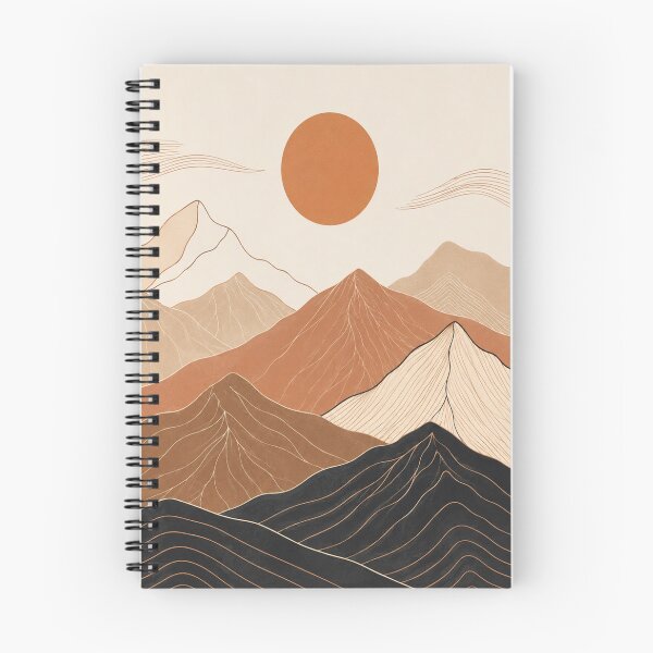 Item preview, Minimalist Mountain Sunset Line Art Outdoor Nature designed and sold by teemix.