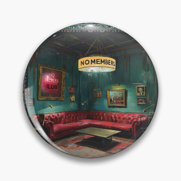 Item preview, No Members Club Art Painting Green Frame designed and sold by RichardRags.