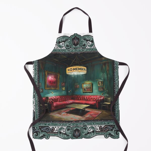 Item preview, No Members Club Art Painting Green Frame designed and sold by RichardRags.
