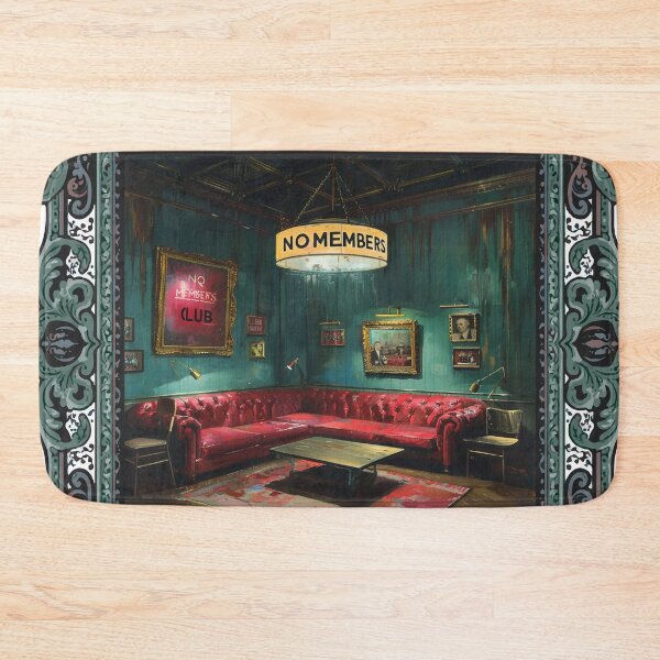 Item preview, No Members Club Art Painting Green Frame designed and sold by RichardRags.