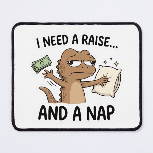 Item preview, I Need a Raise and a Nap Funny Work Sticker designed and sold by CreativeArtisanPrints Shop.