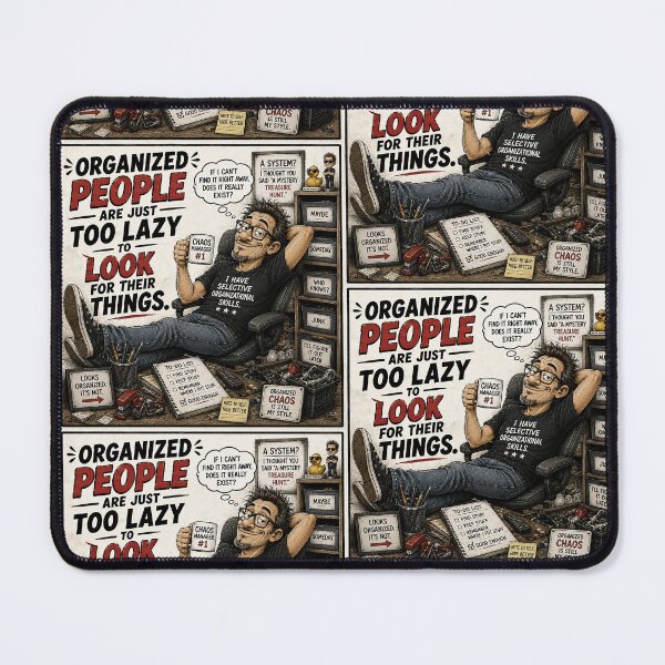 Item preview, Funny Organized People Are Just Too Lazy Men’s Shirt designed and sold by Mad Axle Studios.