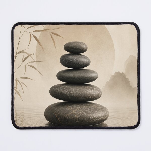 Item preview, Minimalist Zen Stone Balance Stacking Meditation Art designed and sold by teemix.