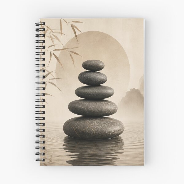 Item preview, Minimalist Zen Stone Balance Stacking Meditation Art designed and sold by teemix.