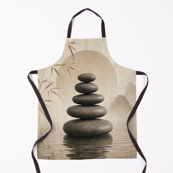 Item preview, Minimalist Zen Stone Balance Stacking Meditation Art designed and sold by teemix.