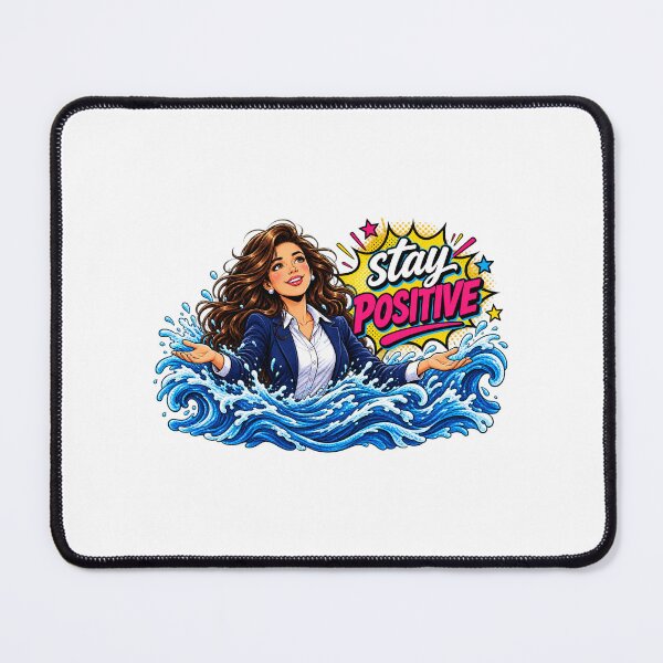 Item preview, Stay Positive Flood Survivor – Motivational Pop Art Woman in Water designed and sold by OutBox-.