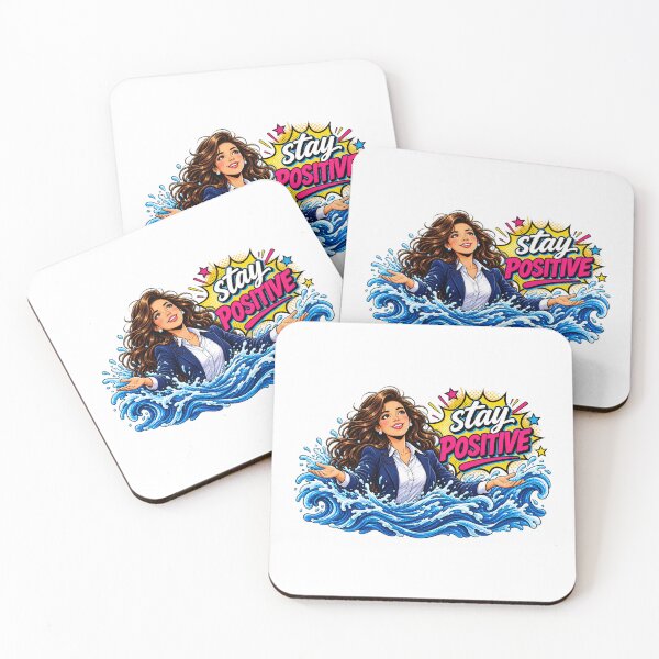 Item preview, Stay Positive Flood Survivor – Motivational Pop Art Woman in Water designed and sold by OutBox-.
