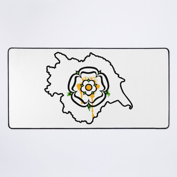 Item preview, Yorkshire Map Silhouette Paint Drip Rose Urban Graphic designed and sold by OnHeathAndMoor.