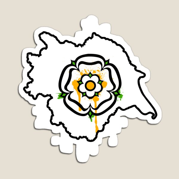 Item preview, Yorkshire Map Silhouette Paint Drip Rose Urban Graphic designed and sold by OnHeathAndMoor.