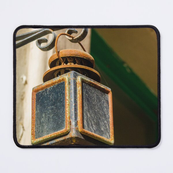 Item preview, Rusty Vintage Lantern Hanging On Iron Bracket Outdoor Antique Metal Light Fixture In Sunlight designed and sold by Nmallia.