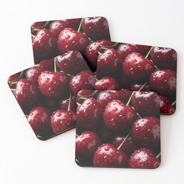 Item preview, Water-Dappled Cherries on Black designed and sold by JenniferMoren.