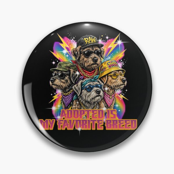 Item preview, Adopted Is My Favorite Breed - Cool Hip Hop Dogs 90s Retro Bottleg designed and sold by Neurospicy Trolls.