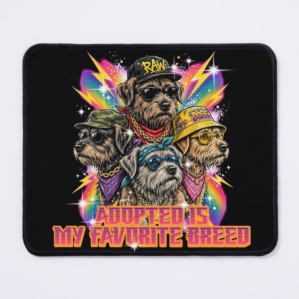 Item preview, Adopted Is My Favorite Breed - Cool Hip Hop Dogs 90s Retro Bottleg designed and sold by Neurospicy Trolls.