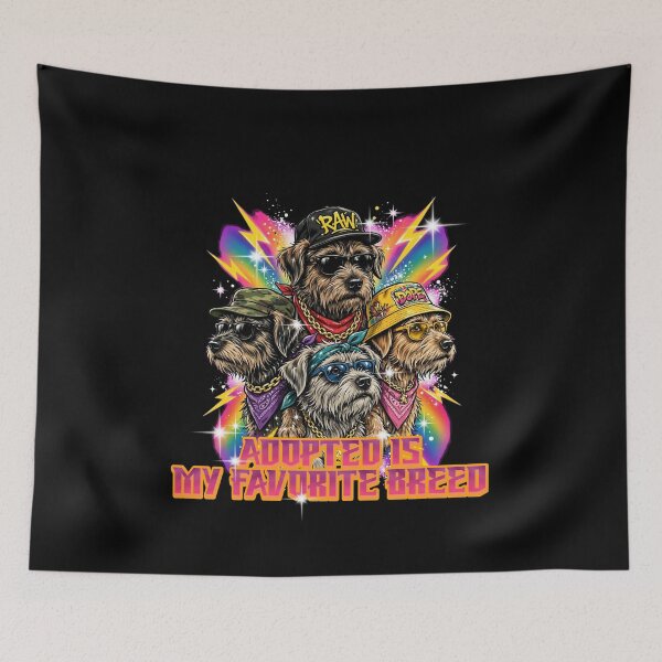 Item preview, Adopted Is My Favorite Breed - Cool Hip Hop Dogs 90s Retro Bottleg designed and sold by Neurospicy Trolls.