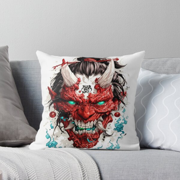 Item preview, Crimson Oni with Turquoise Spirit Flames designed and sold by SquareSign.